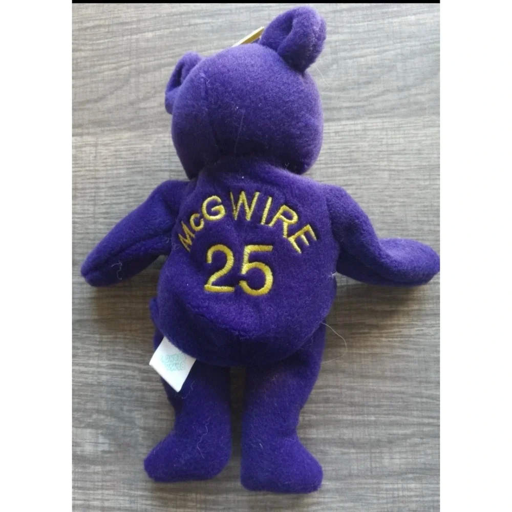 Vintage 1998 Mark McGwire Purple Baseball Plush Bean Bear Collectible Bamm Beano